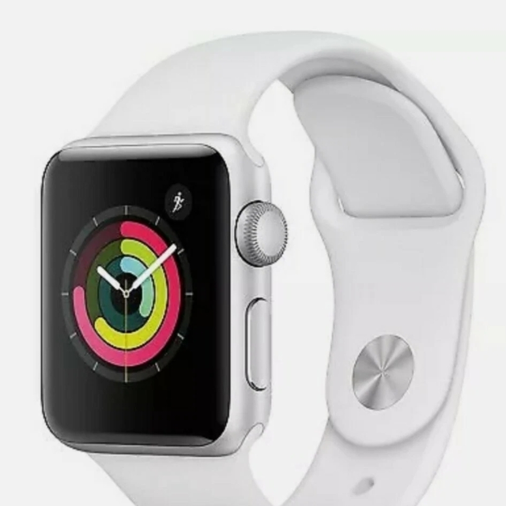 SOLD.   Apple Smartwatch with Silver Case and White Band